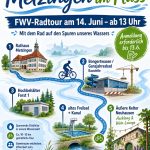 Mit dem Rad auf den Spuren unseres Wassers: Am 14. Juni führt die FWV Metzingen zu wichtigen Orten rund um Trinkwasser sowie die Wasserversorgung, für die Stadtentwicklung und zur Freizeitgestaltung in Metzingen.
