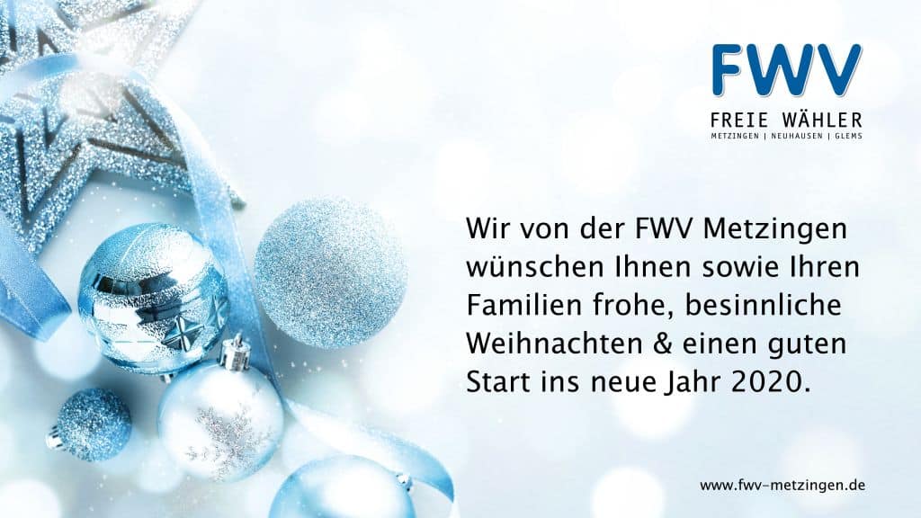 FWV Metzingen Weihnachtsgruss 2019 2020